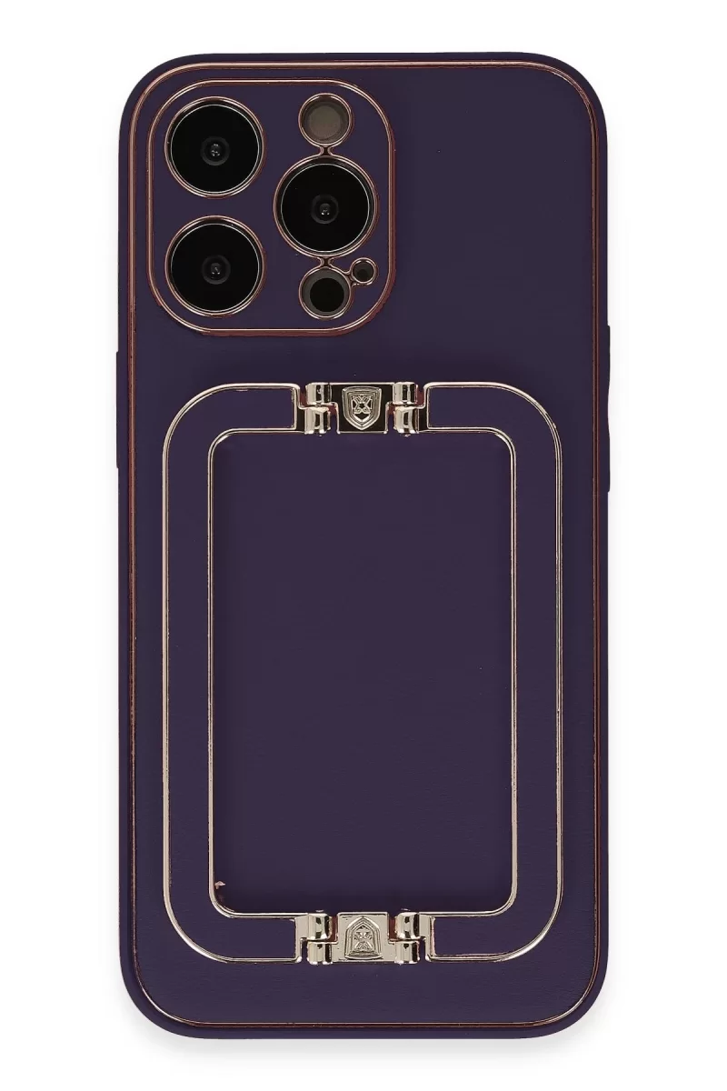 Newface Apple iPhone 14 Pro Kılıf Coco Elit Kapak - Derin Mor