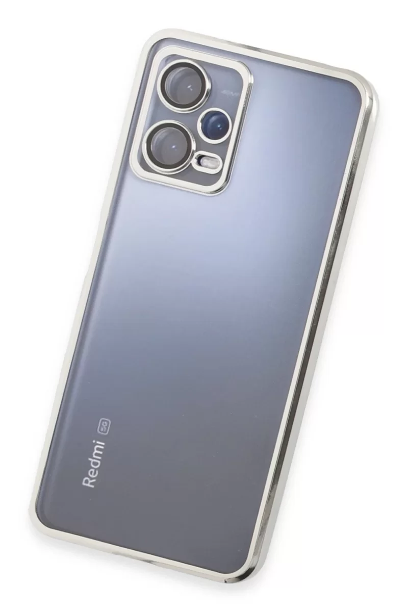 Newface Xiaomi Redmi Note 12 5G Kılıf Razer Lensli Silikon - Gümüş