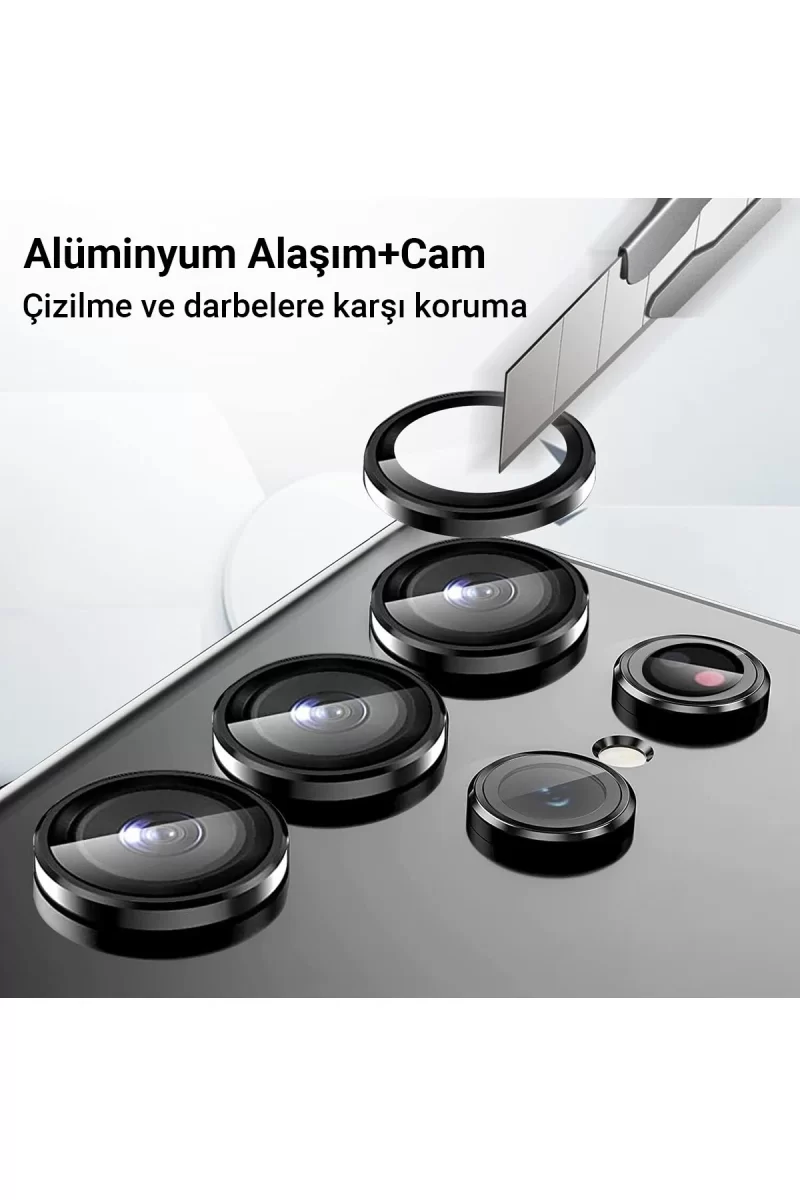 Newface Samsung Galaxy A34 5G Valdez Metal Kamera Lens - Siyah