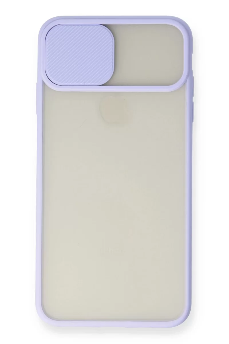 Newface Apple iPhone XS Max Kılıf Palm Buzlu Kamera Sürgülü Silikon - Lila
