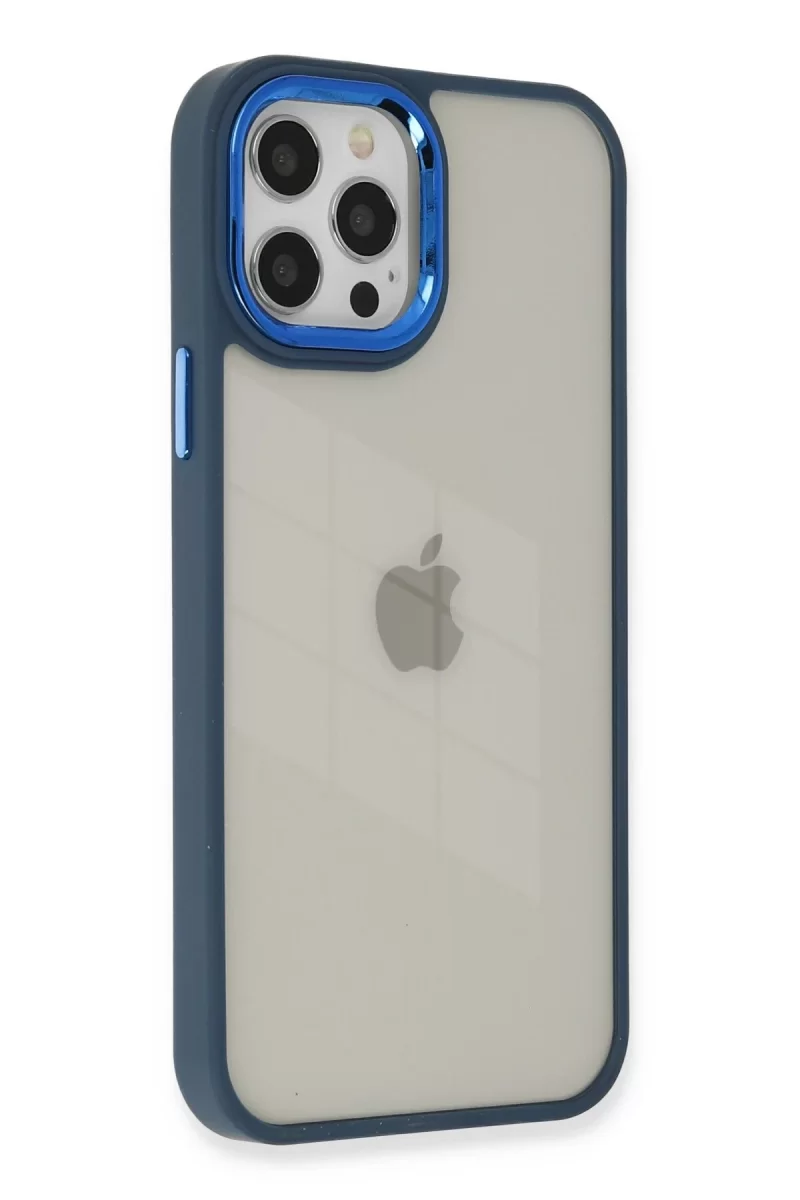 Newface Apple iPhone 12 Pro Max Kılıf Dora Kapak - Mavi