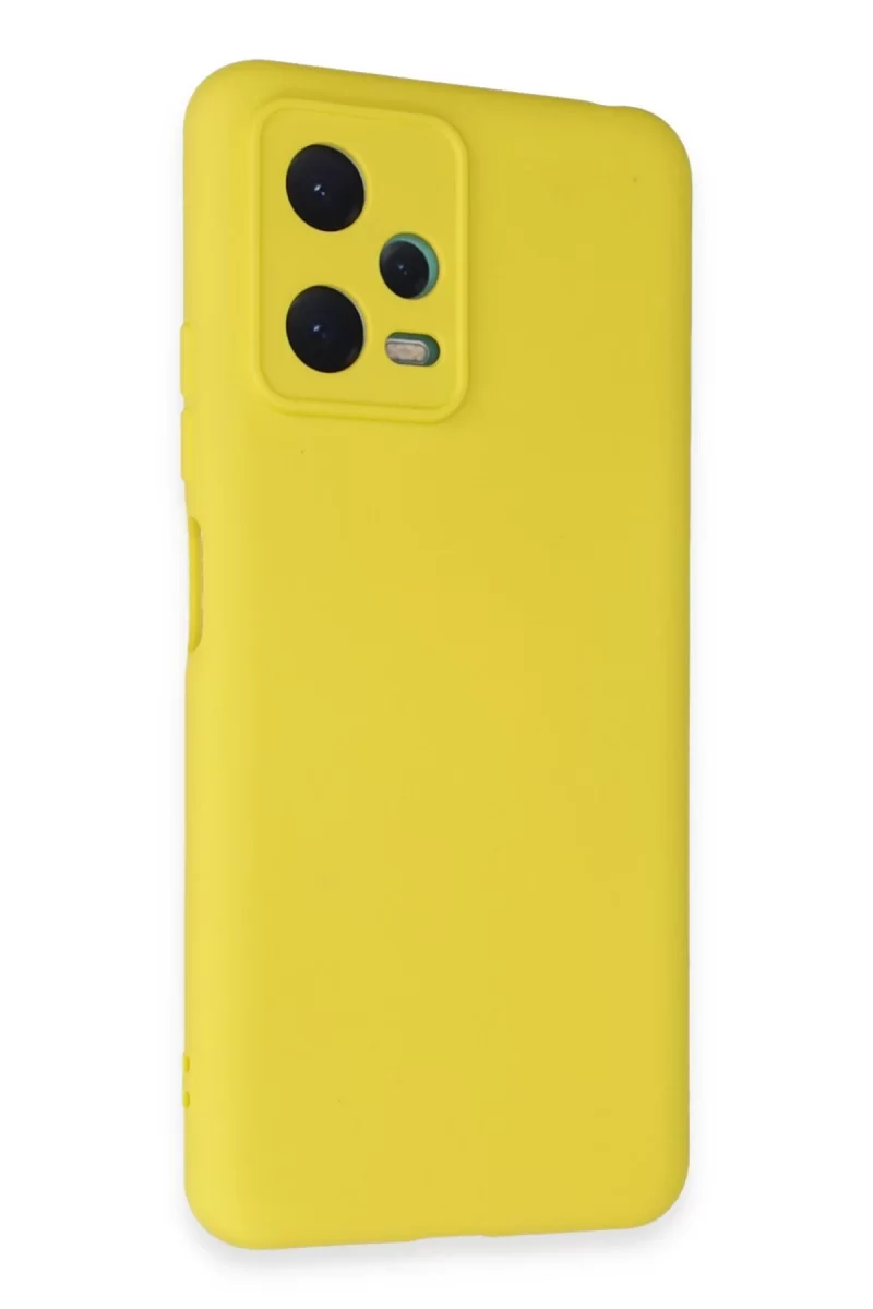 Newface Xiaomi Redmi Note 12 5G Kılıf Nano içi Kadife Silikon - Sarı