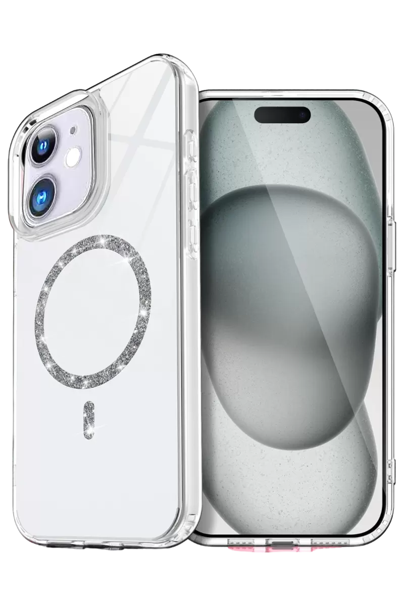 Newface Apple iPhone 12 Live Diamond Magsafe Kapak - Şeffaf