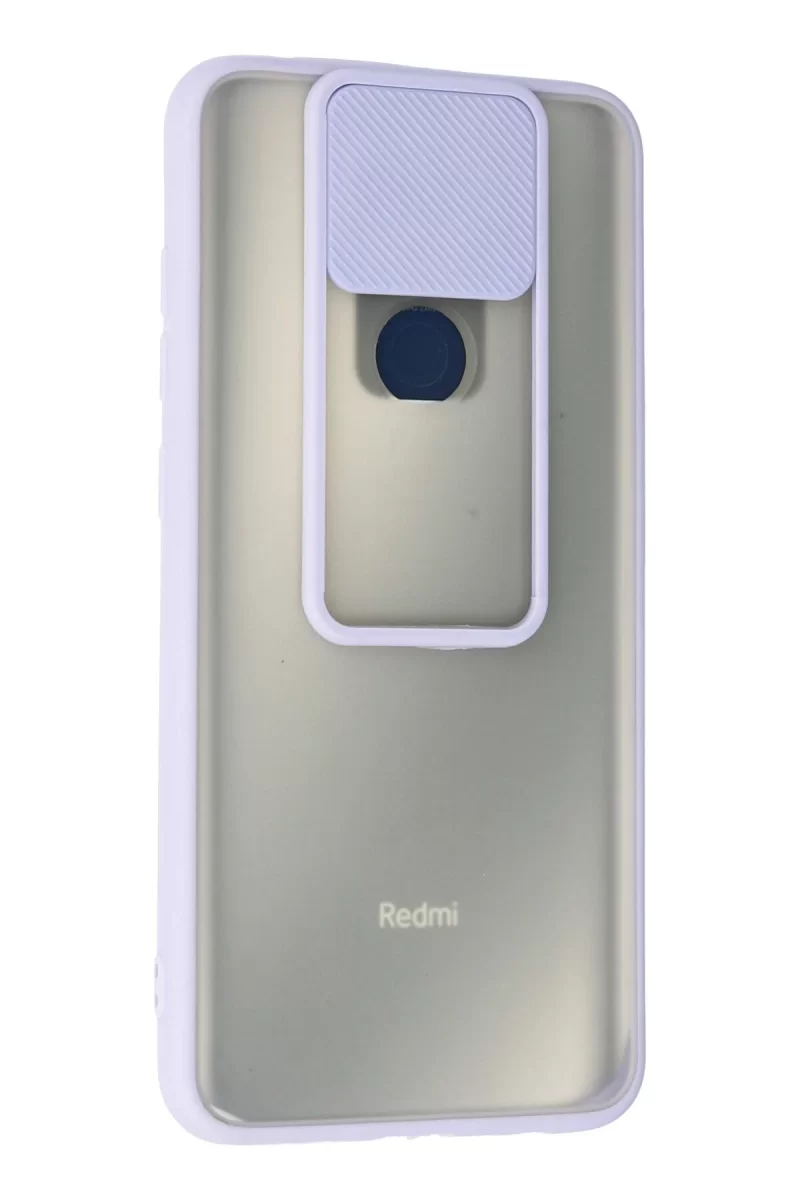 Newface Xiaomi Redmi Note 9 Kılıf Palm Buzlu Kamera Sürgülü Silikon - Lila