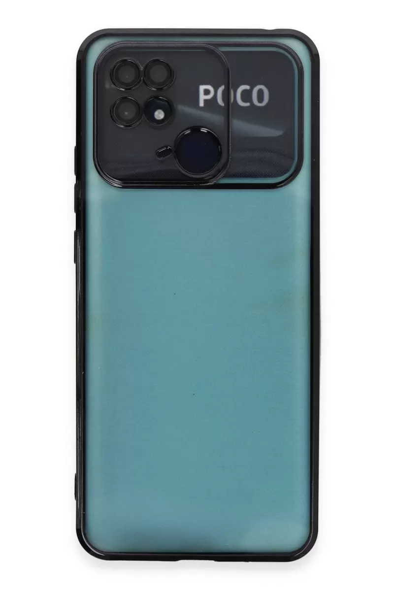 Newface Xiaomi Redmi 10C Kılıf Razer Lensli Silikon - Siyah