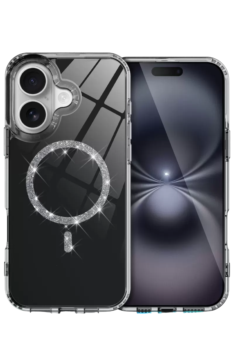 Newface Apple iPhone 16 Plus Live Diamond Magsafe Kapak - Siyah