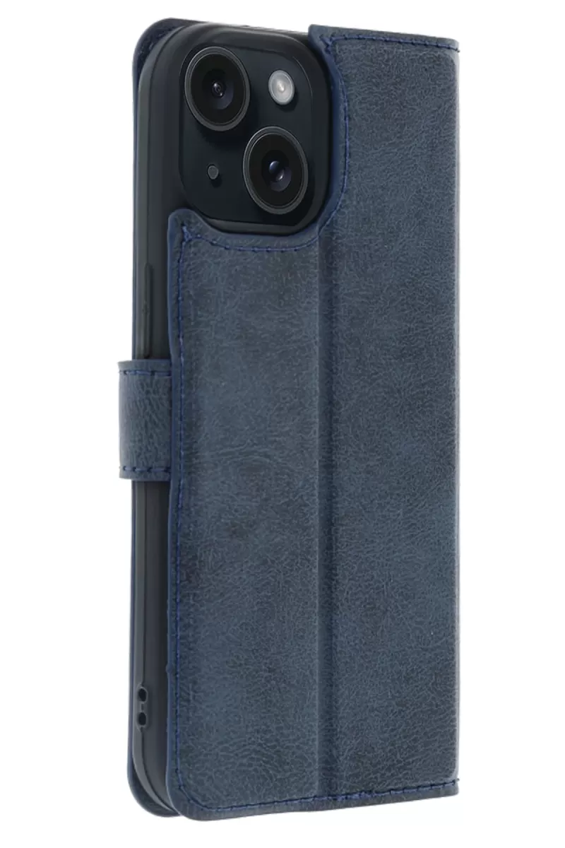 Newface Apple iPhone 15 Trend S Plus Kapaklı Kılıf - Lacivert