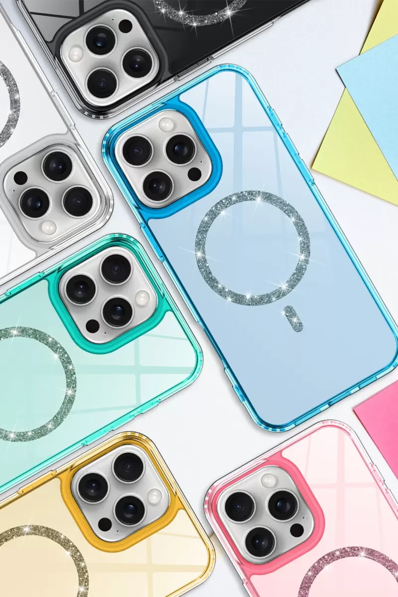 Newface Apple iPhone 16 Plus Live Diamond Magsafe Kapak - Şeffaf