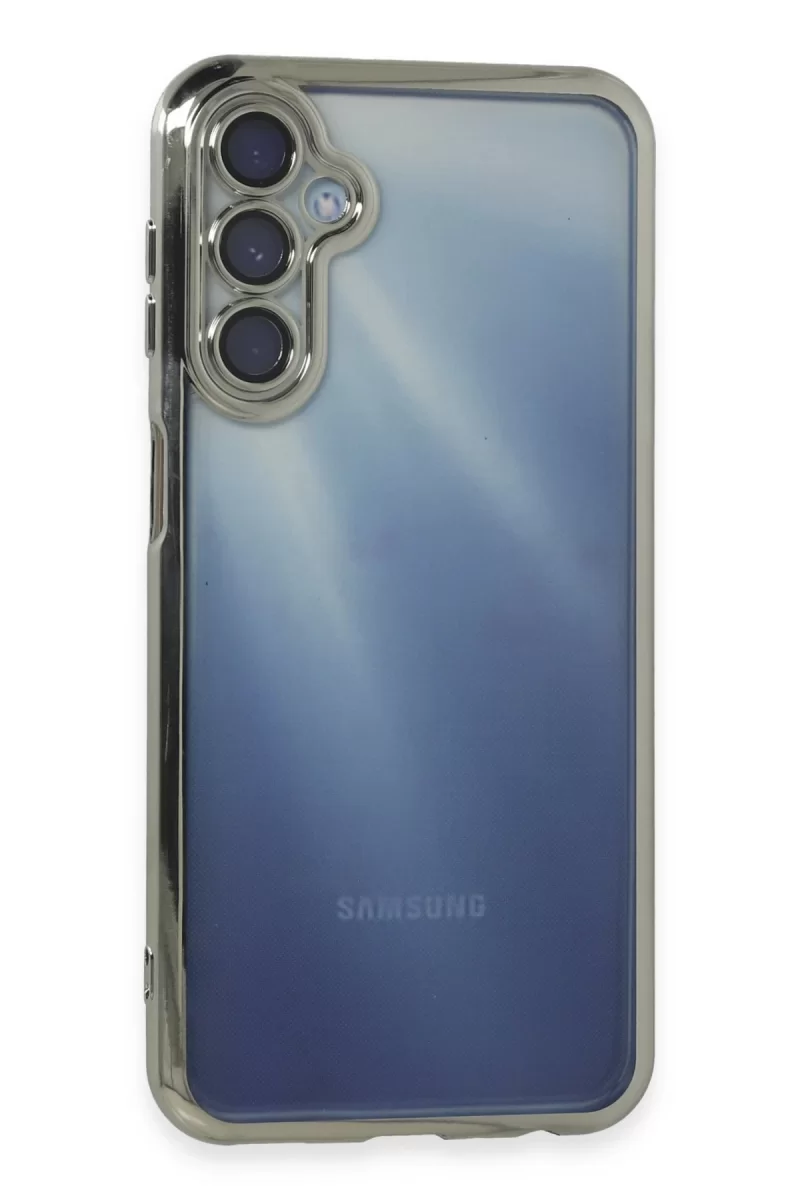 Newface Samsung Galaxy A25 5G Kılıf Razer Lensli Silikon - Gümüş