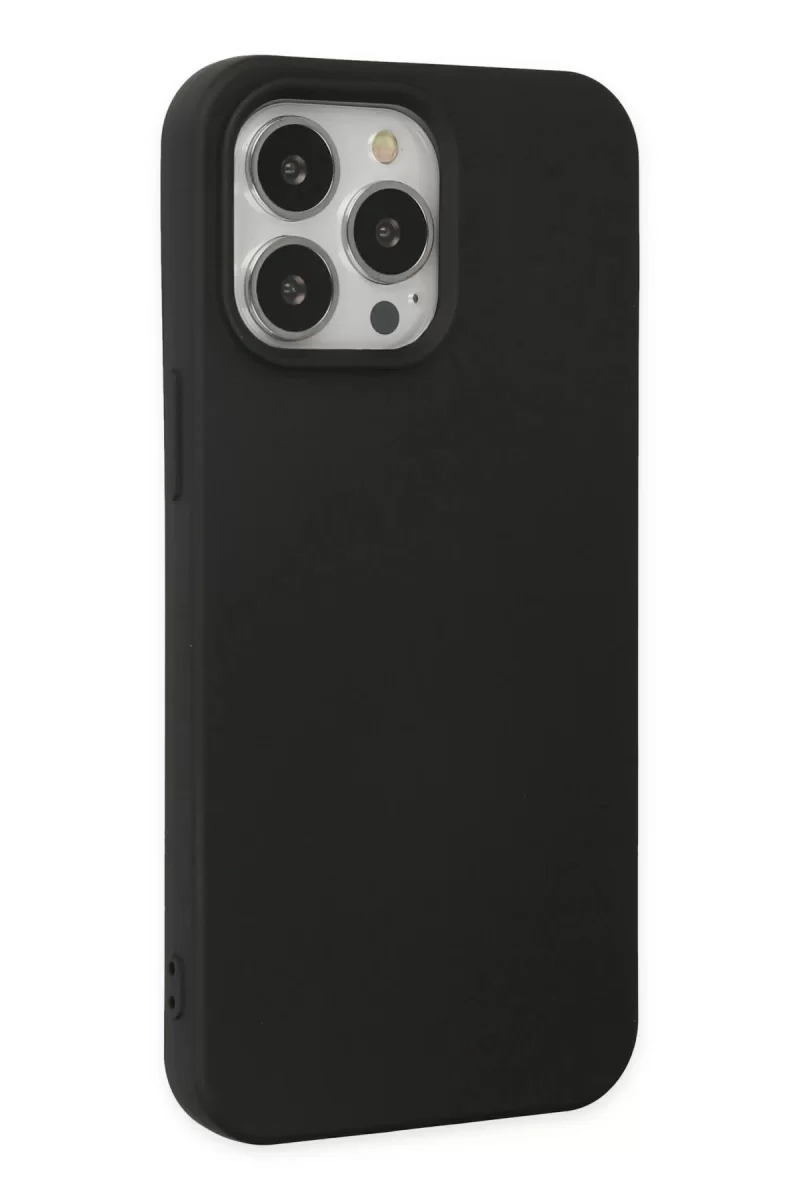 Newface Apple iPhone 14 Pro Kılıf Nano içi Kadife Silikon - Siyah