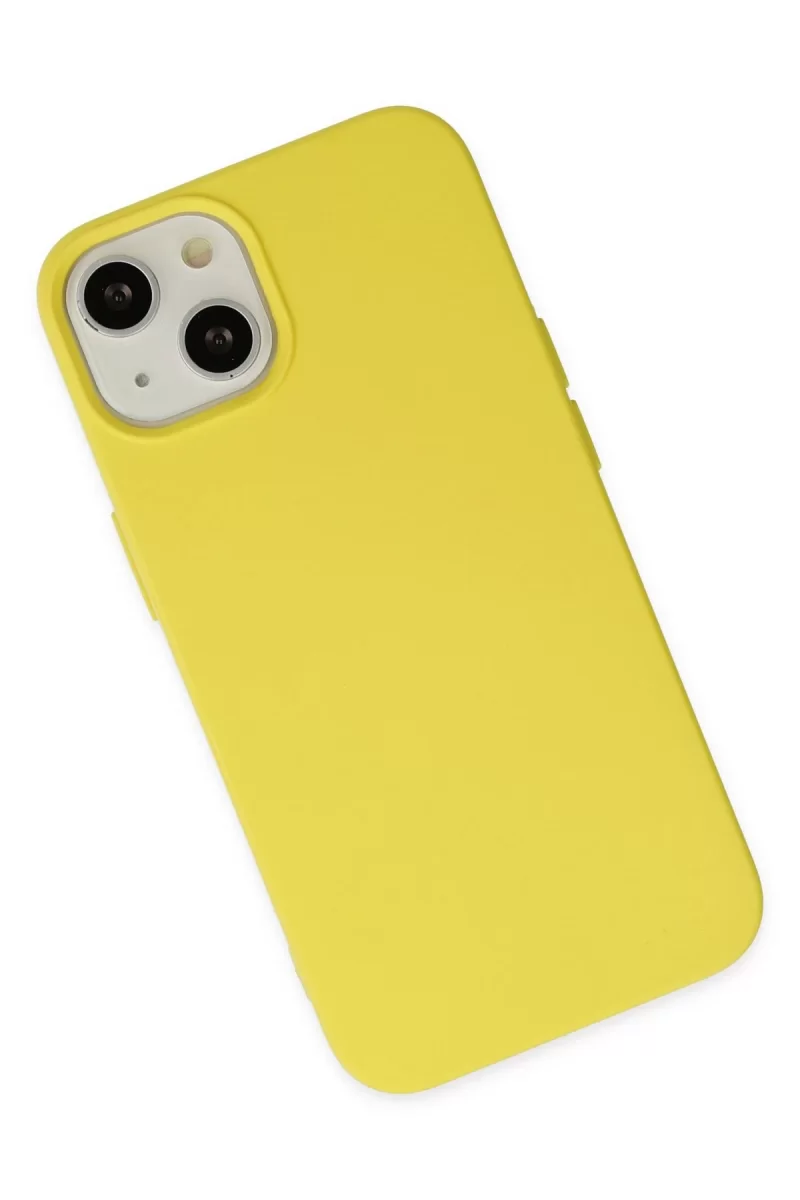 Newface Apple iPhone 14 Plus Kılıf Nano içi Kadife Silikon - Sarı