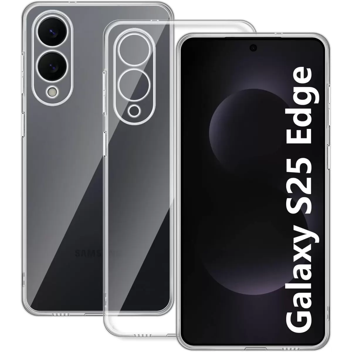 Newface Samsung Galaxy S25 Edge Kılıf Lüx Şeffaf Silikon