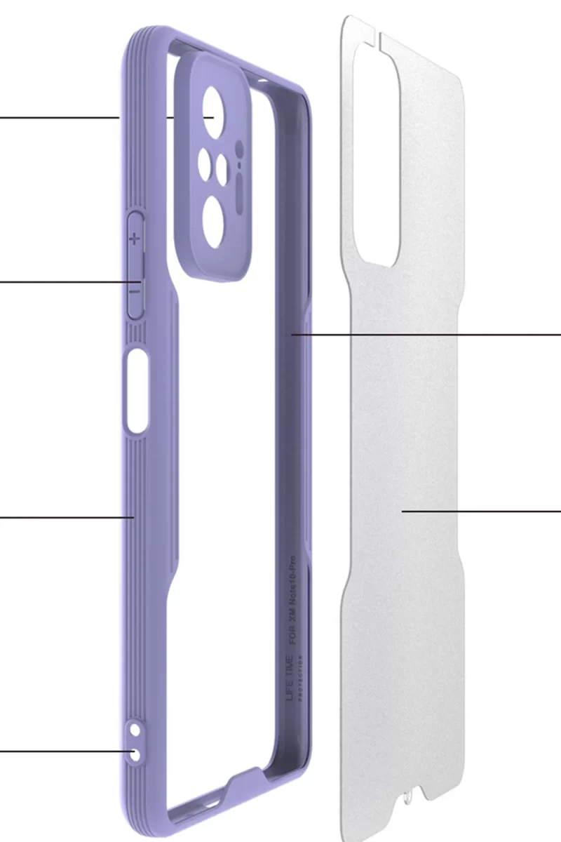 Newface Xiaomi Redmi Note 10 Pro Kılıf Platin Silikon - Pembe