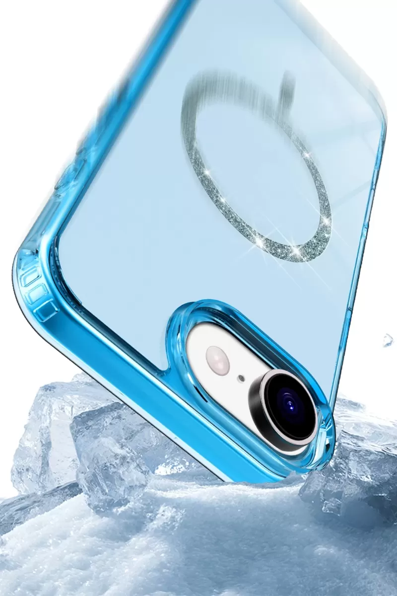 Newface Apple iPhone 16E Live Diamond Magsafe Kapak - Yeşil