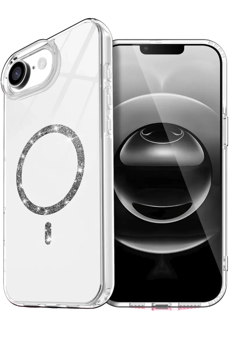 Newface Apple iPhone 16E Live Diamond Magsafe Kapak - Şeffaf