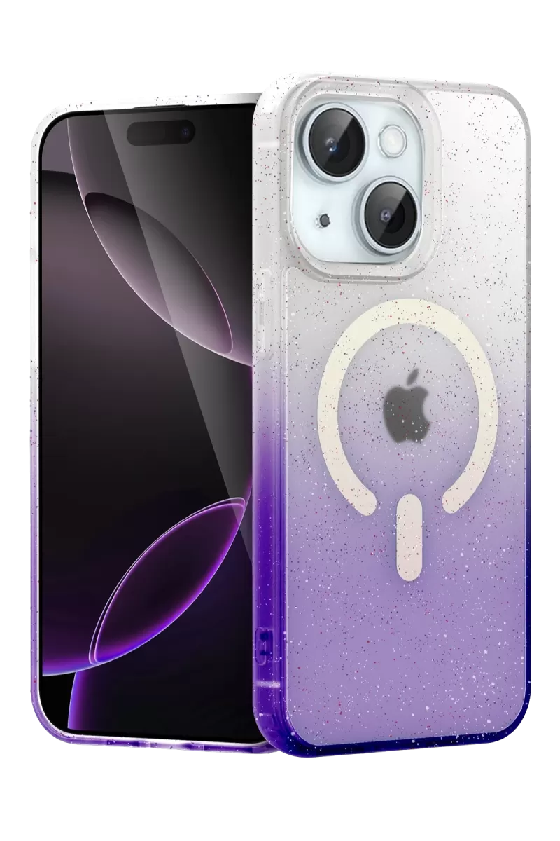 Newface Apple iPhone 15 Plus Pummel Shiny Magsafe Kapak - Mor