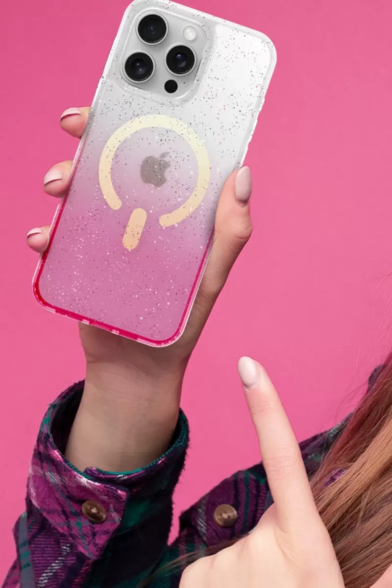 Newface Apple iPhone 15 Plus Pummel Shiny Magsafe Kapak - Mor
