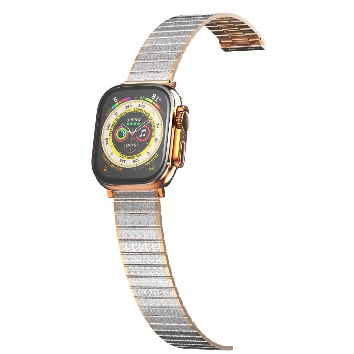 Newface Apple Watch 38mm Made Metal Kordon - Gümüş-Rose Gold