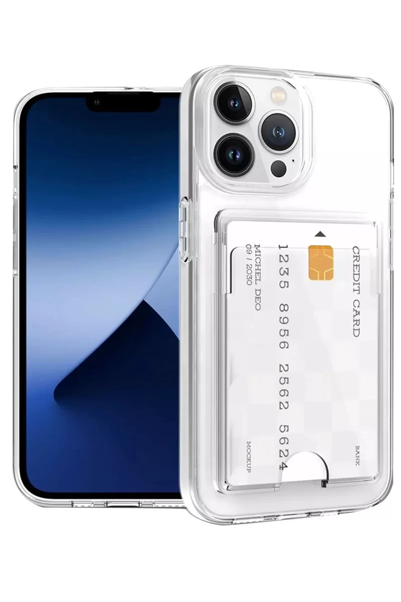 Newface Apple iPhone 14 Pro Kılıf Kart Şeffaf Silikon - Şeffaf