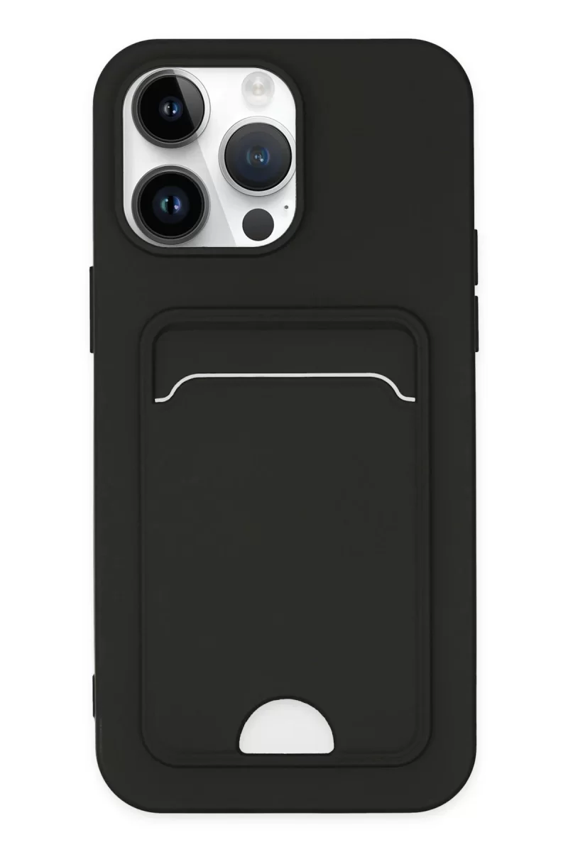 Newface Apple iPhone 14 Pro Kılıf Kelvin Kartvizitli Silikon - Siyah
