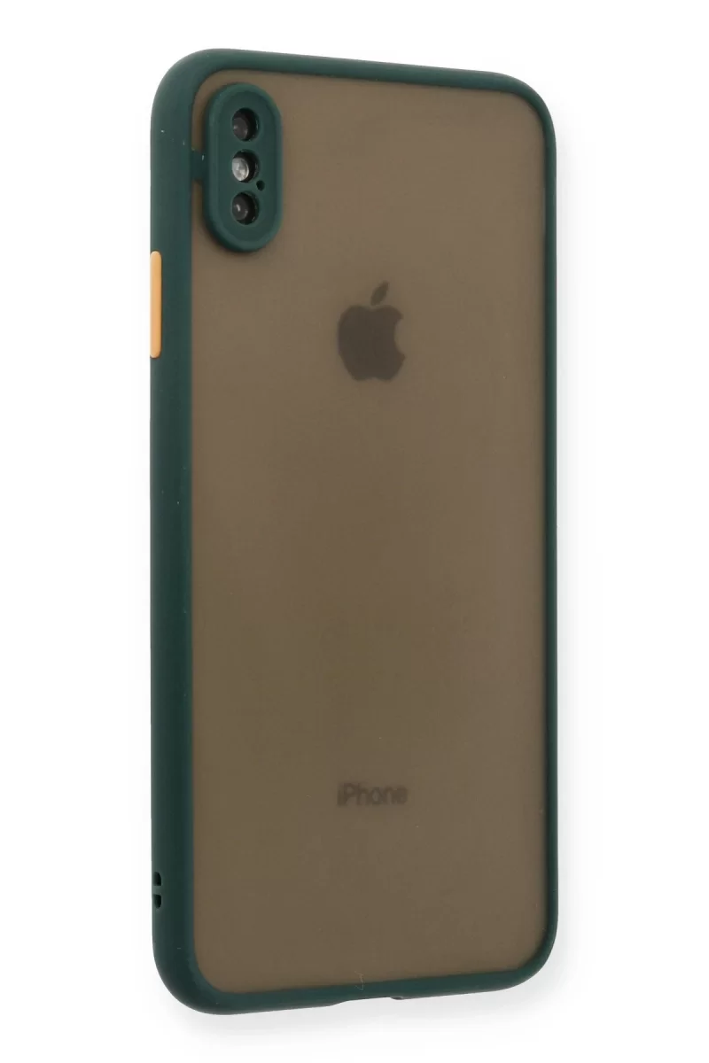 Newface Apple iPhone XS Max Kılıf Montreal Silikon Kapak - Yeşil