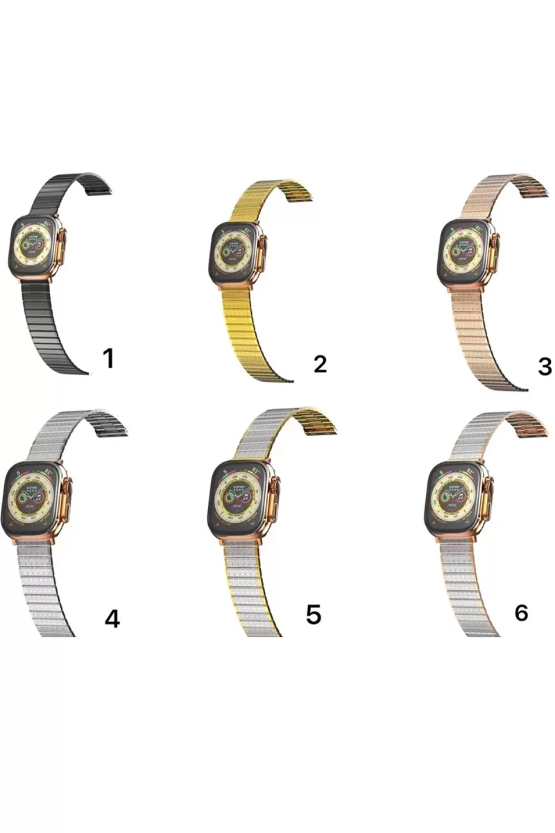 Newface Apple Watch 42mm Made Metal Kordon - Gümüş-Gold