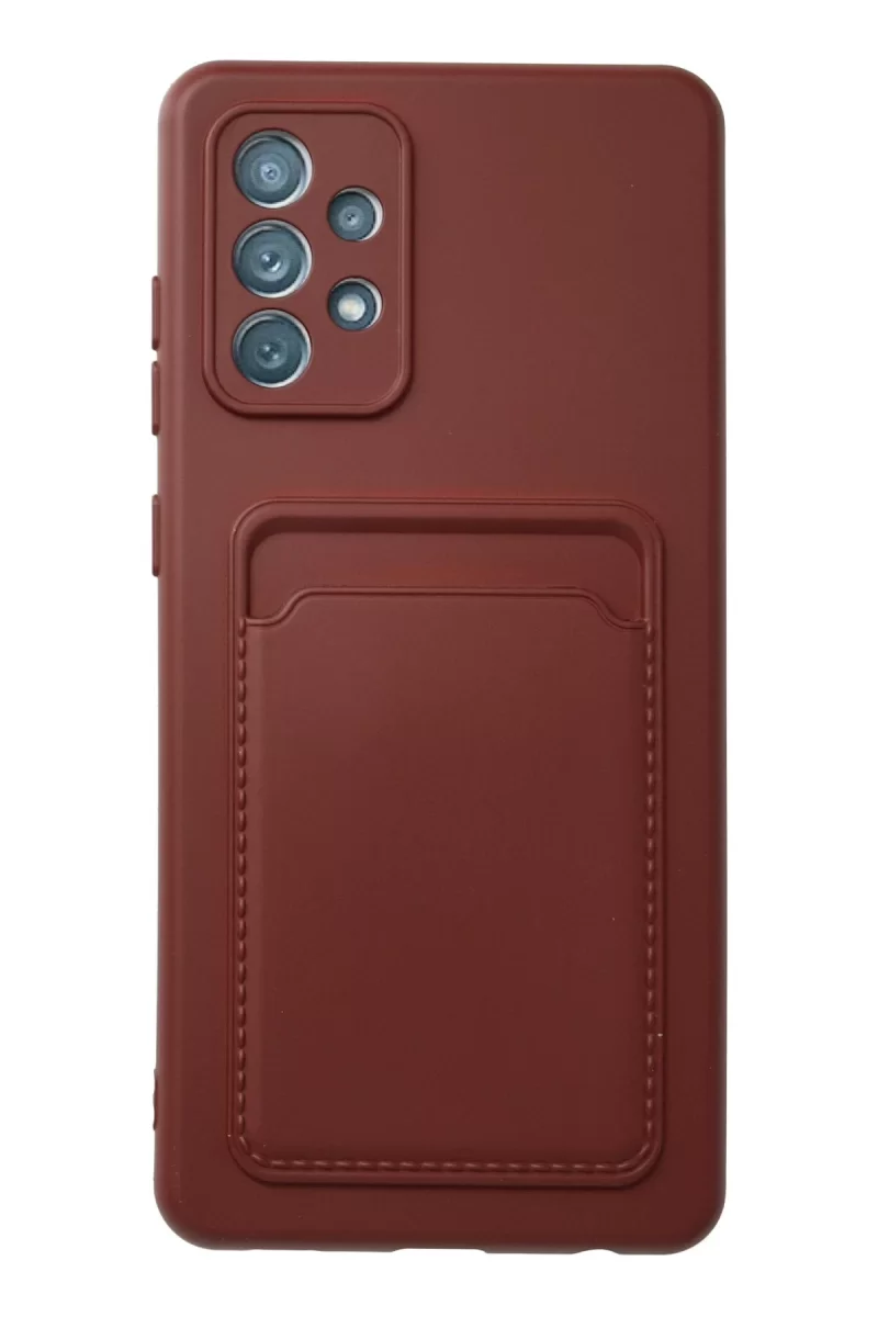 Newface Samsung Galaxy A72 Kılıf Kelvin Kartvizitli Silikon - Bordo