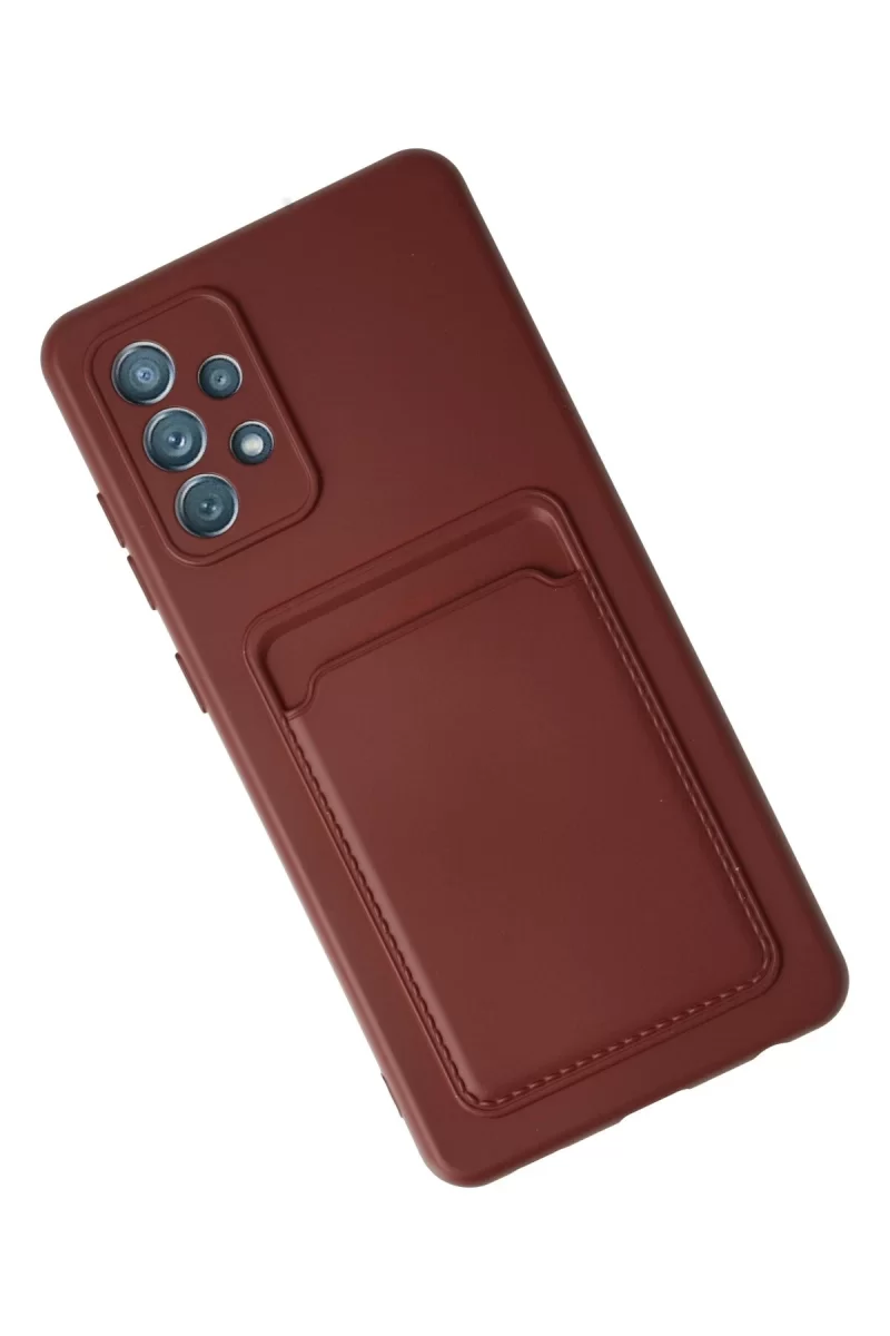 Newface Samsung Galaxy A72 Kılıf Kelvin Kartvizitli Silikon - Bordo