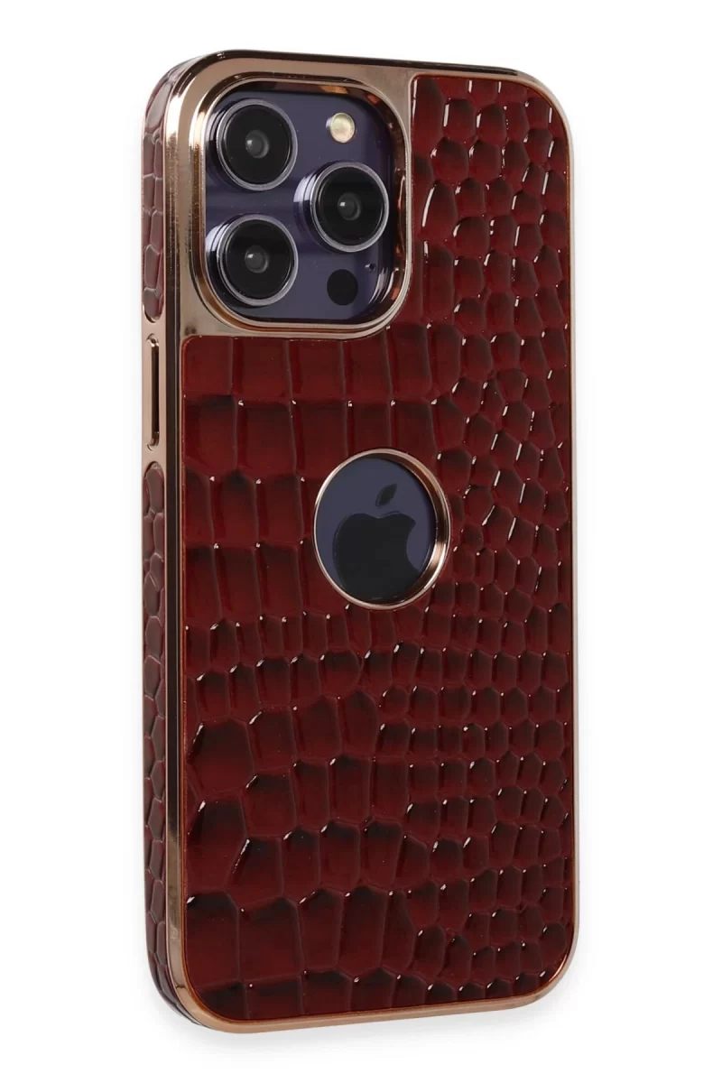 Newface Apple iPhone 13 Pro Max Kılıf Snake Kapak - Bordo