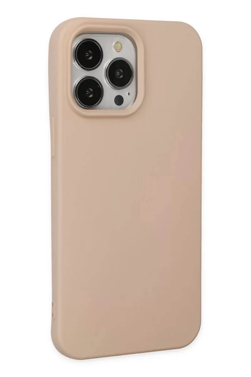 Newface Apple iPhone 14 Pro Max Kılıf Nano içi Kadife Silikon - Pudra