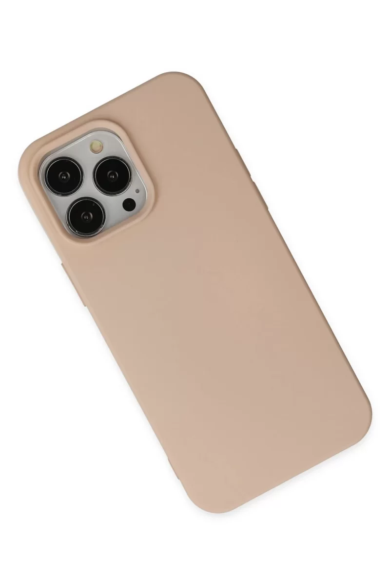 Newface Apple iPhone 14 Pro Max Kılıf Nano içi Kadife Silikon - Pudra
