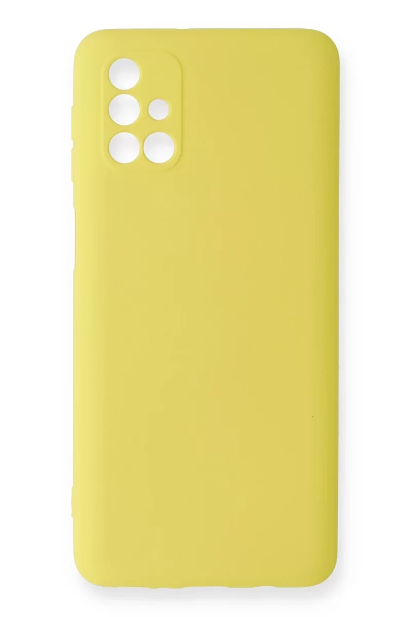Newface Samsung Galaxy M31S Kılıf Nano içi Kadife Silikon - Sarı