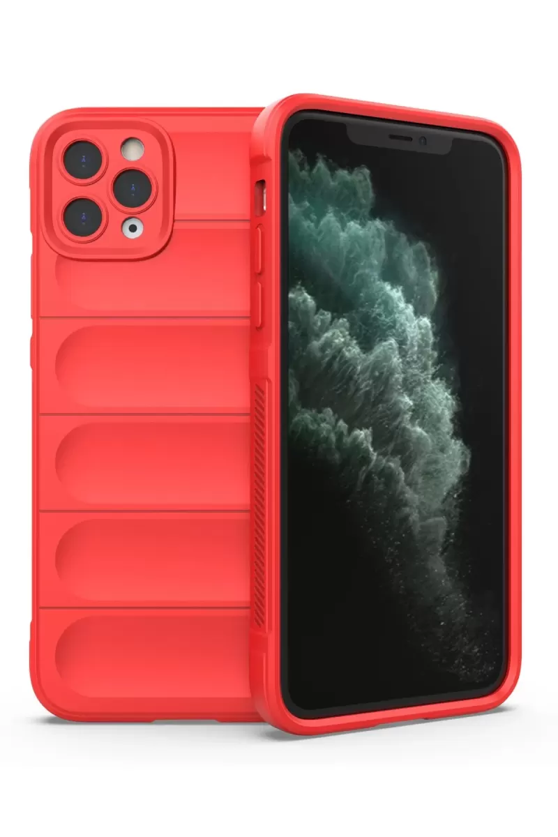 Newface Apple iPhone 11 Pro Max Kılıf Optimum Silikon - Kırmızı