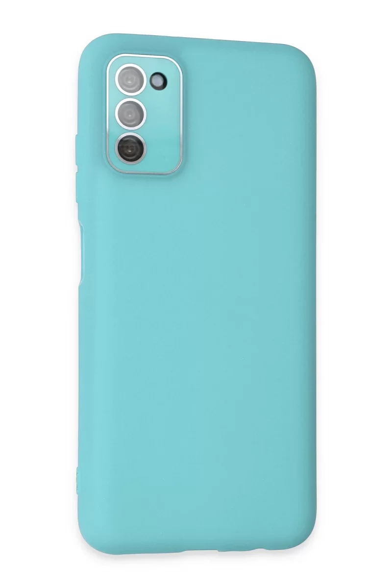 Newface Samsung Galaxy A03S Kılıf Lansman Glass Kapak - Turkuaz