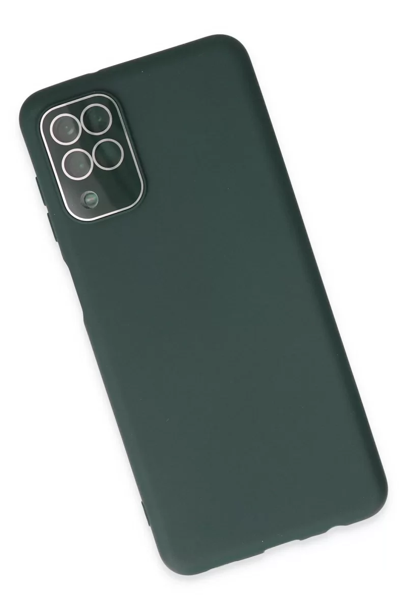 Newface Samsung Galaxy A22 Kılıf Lansman Glass Kapak - Koyu Yeşil