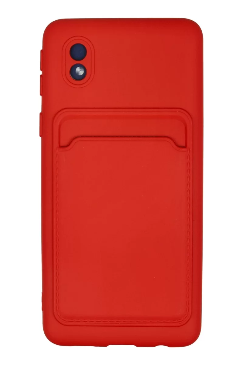 Newface Samsung Galaxy A01 Core Kılıf Kelvin Kartvizitli Silikon - Kırmızı