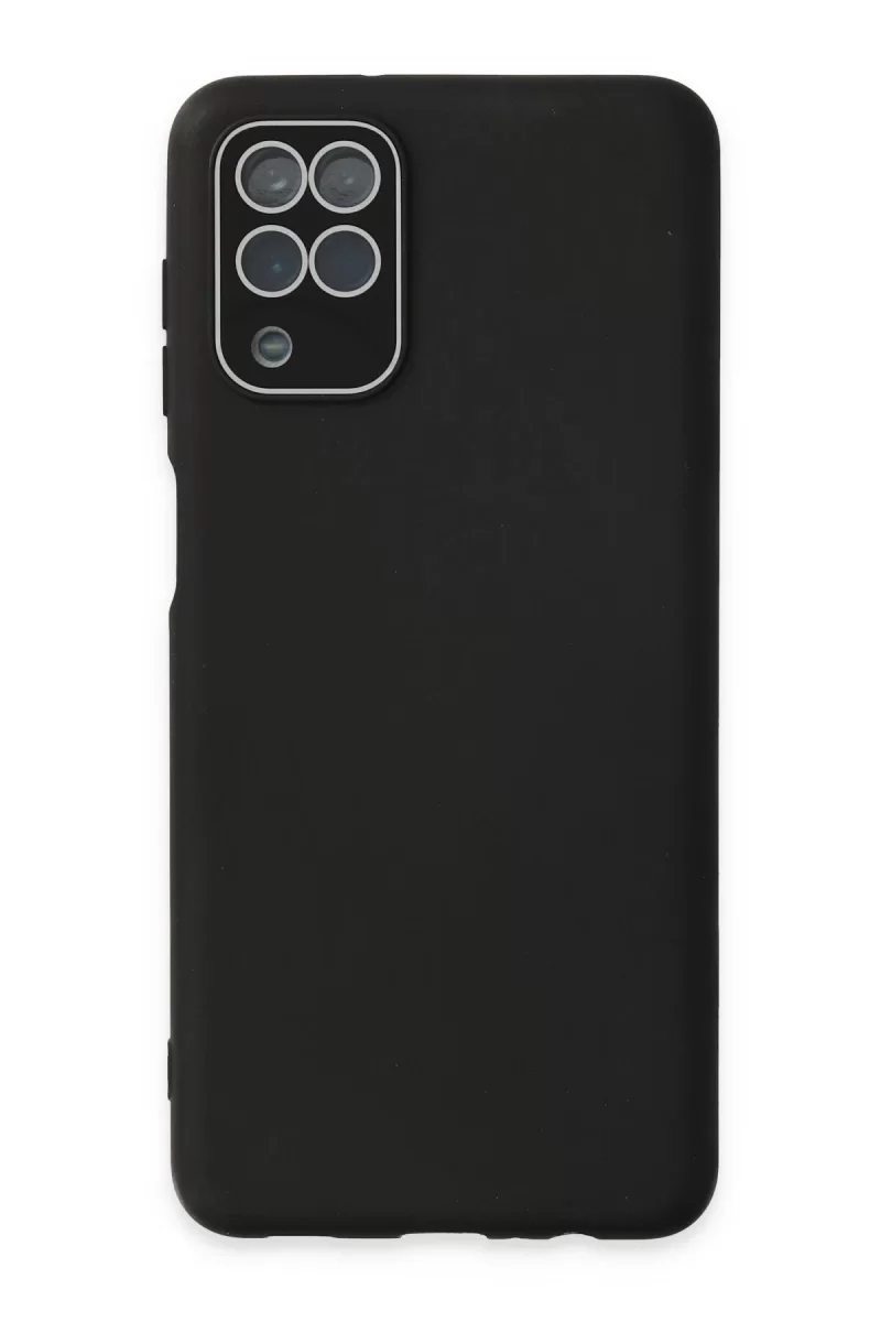 Newface Samsung Galaxy A22 Kılıf Lansman Glass Kapak - Siyah