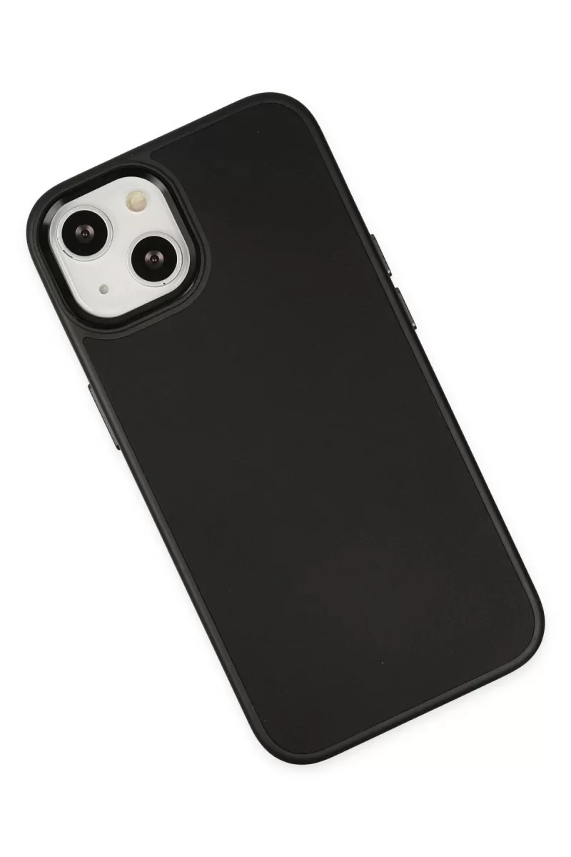 Newface Apple iPhone 14 Plus Kılıf Asya Deri Silikon - Siyah