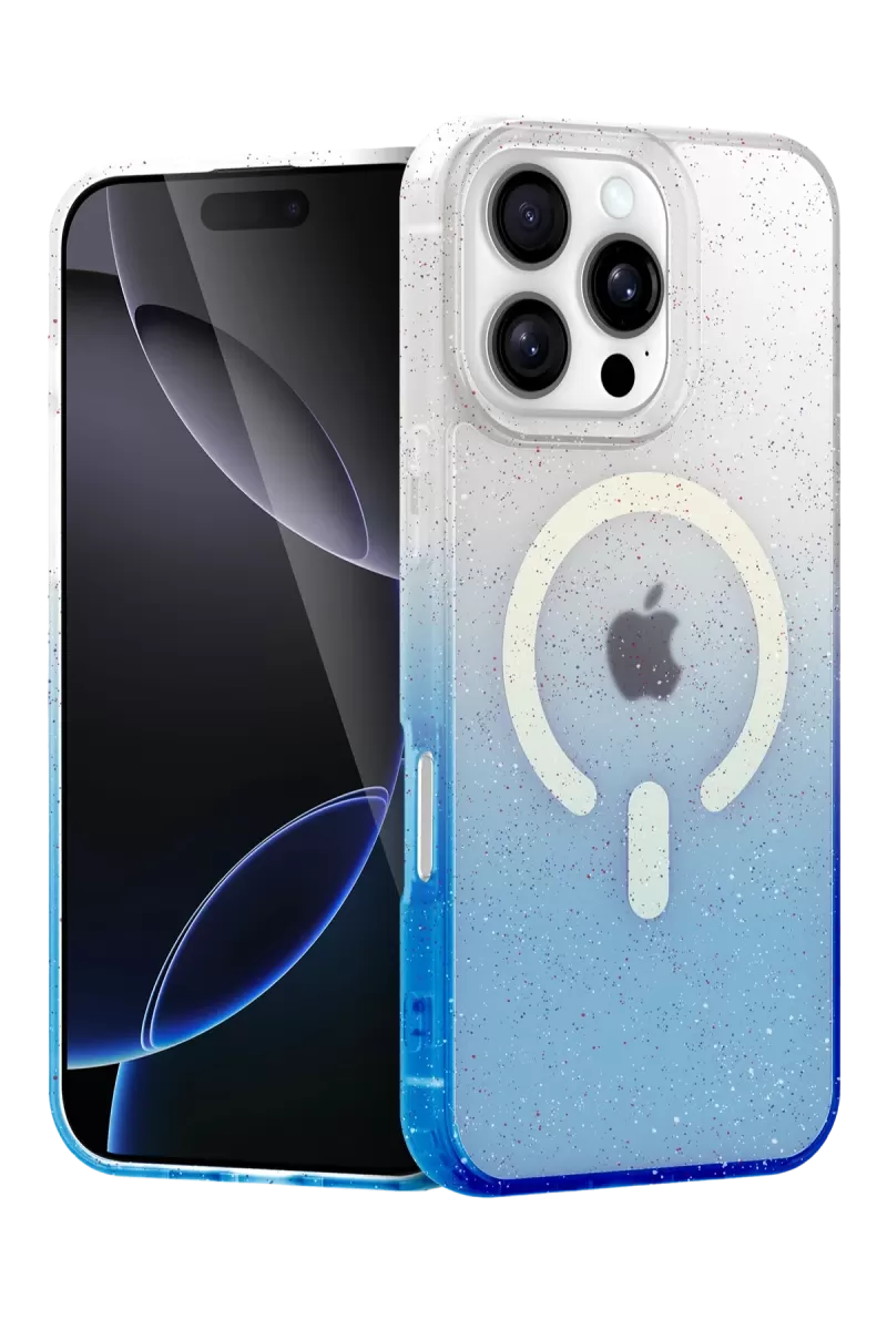 Newface Apple iPhone 16 Pro Max Pummel Shiny Magsafe Kapak - Mavi
