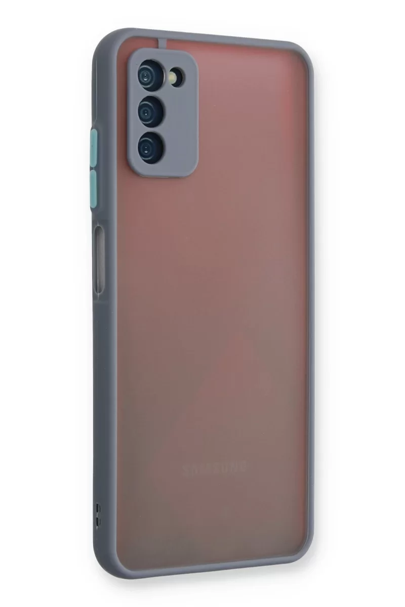 Newface Samsung Galaxy A03S Kılıf Montreal Silikon Kapak - Gri