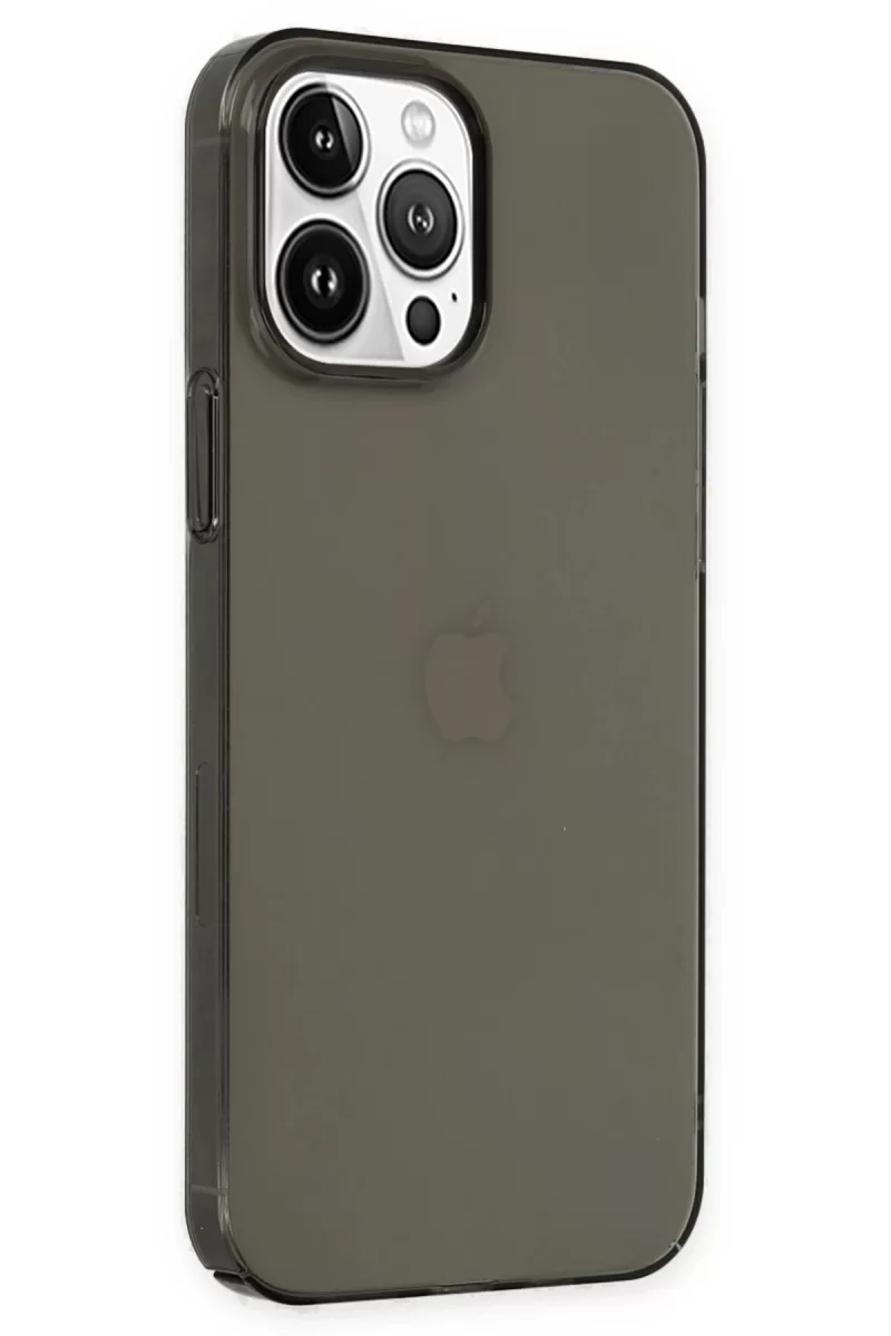 Newface Apple iPhone 14 Pro Kılıf Pc Sert Şeffaf Kapak - Siyah