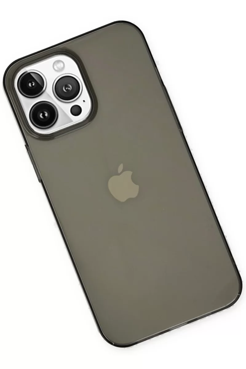 Newface Apple iPhone 14 Pro Kılıf Pc Sert Şeffaf Kapak - Siyah