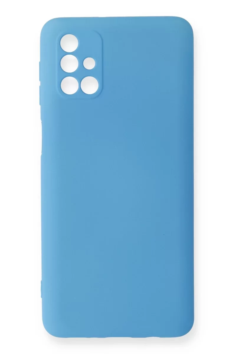 Newface Samsung Galaxy M31S Kılıf Nano içi Kadife Silikon - Mavi