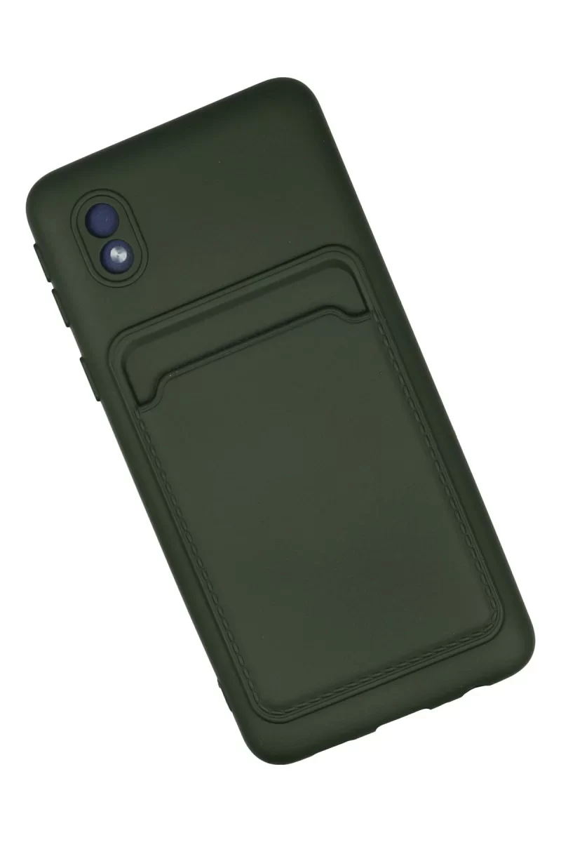 Newface Samsung Galaxy A01 Core Kılıf Kelvin Kartvizitli Silikon - Koyu Yeşil