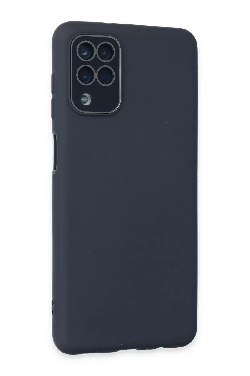 Newface Samsung Galaxy A22 Kılıf Lansman Glass Kapak - Lacivert