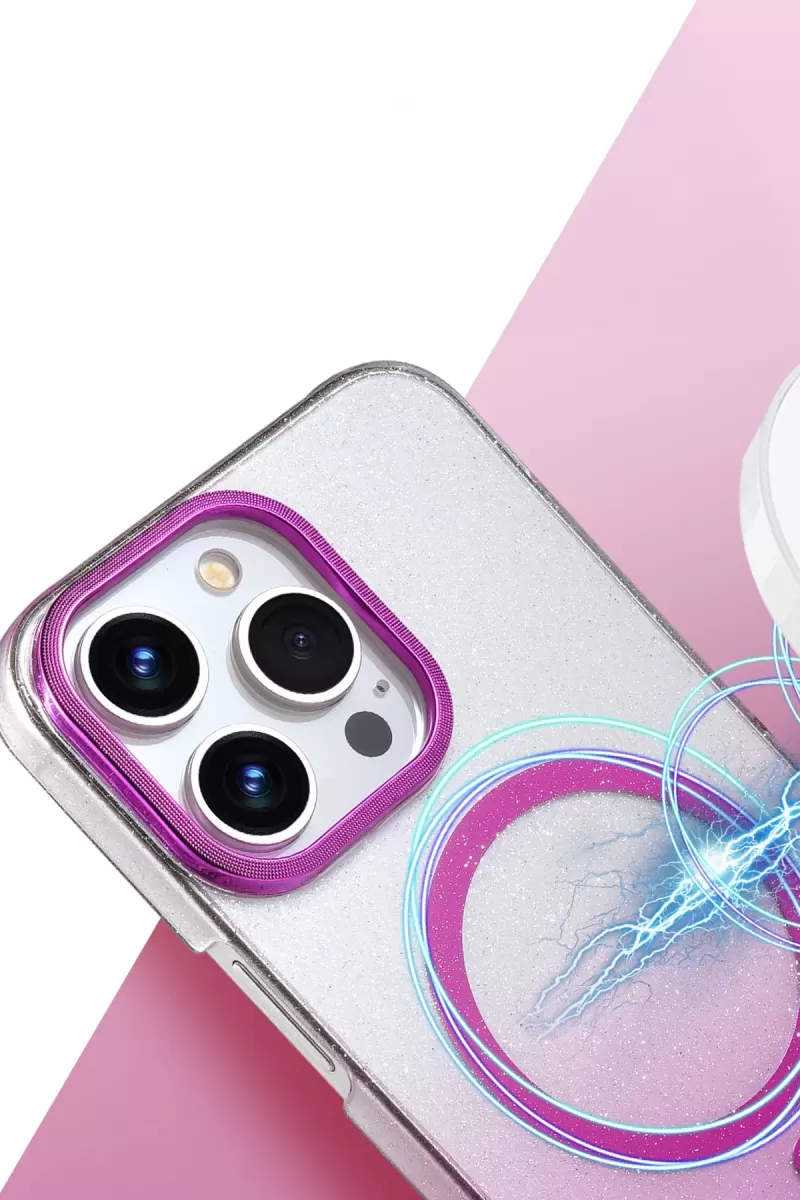 Newface Apple iPhone 14 Pro Max Glossy Magsafe Kapak - Pembe