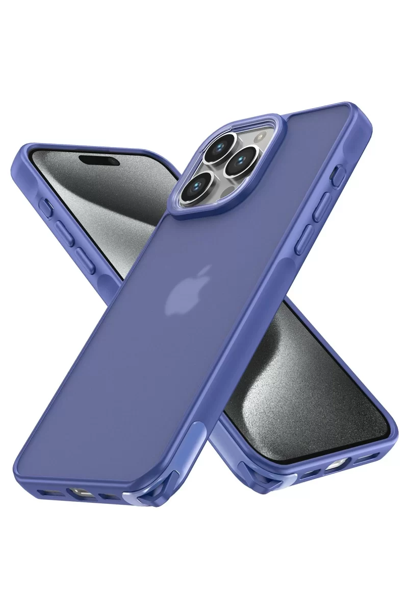 Newface Apple iPhone 15 Pro Kılıf Elegant Kapak - Açık Mavi