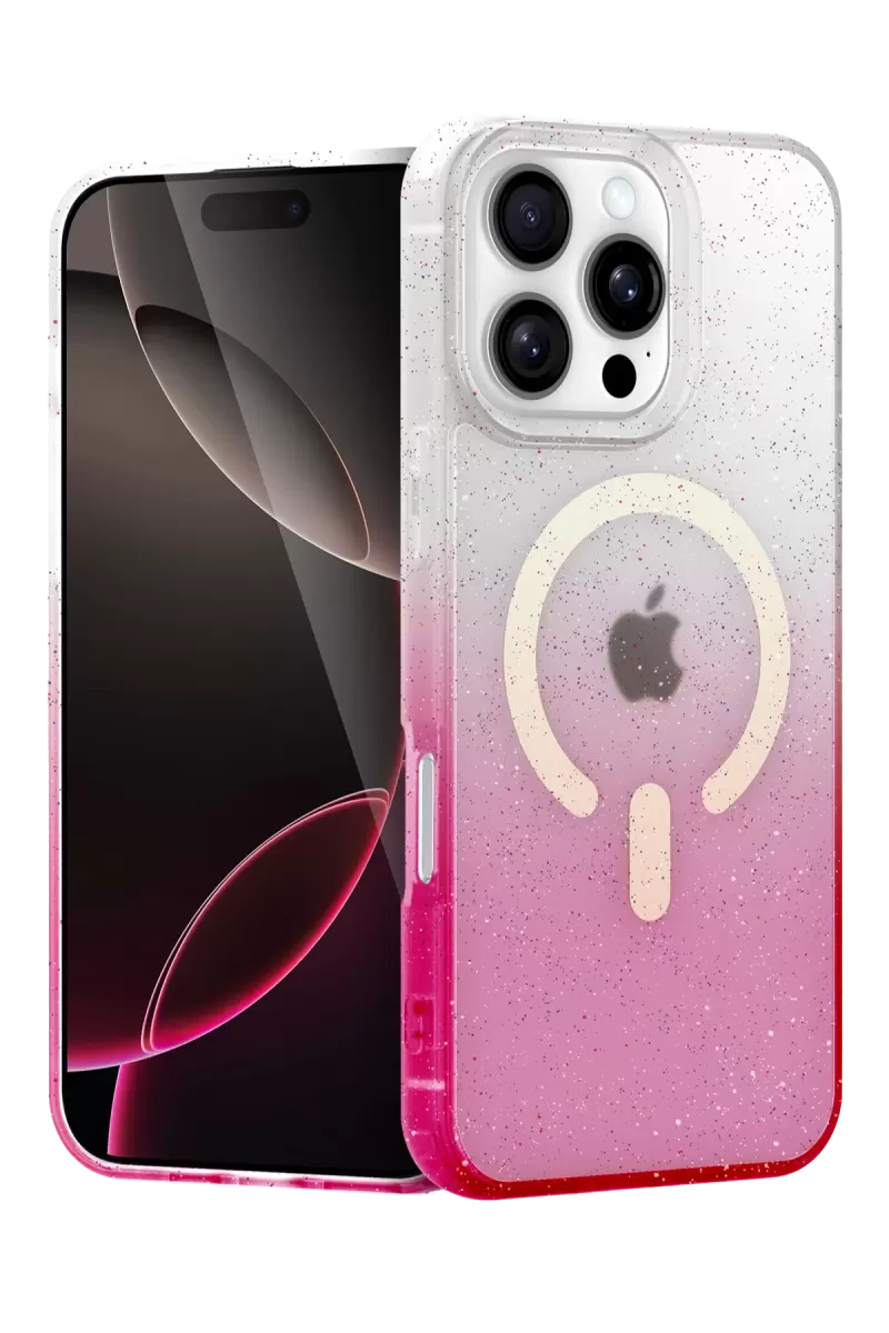 Newface Apple iPhone 16 Pro Max Pummel Shiny Magsafe Kapak - Pembe