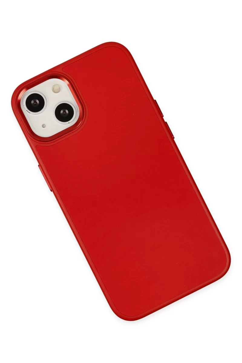Newface Apple iPhone 14 Plus Kılıf Asya Deri Silikon - Kırmızı