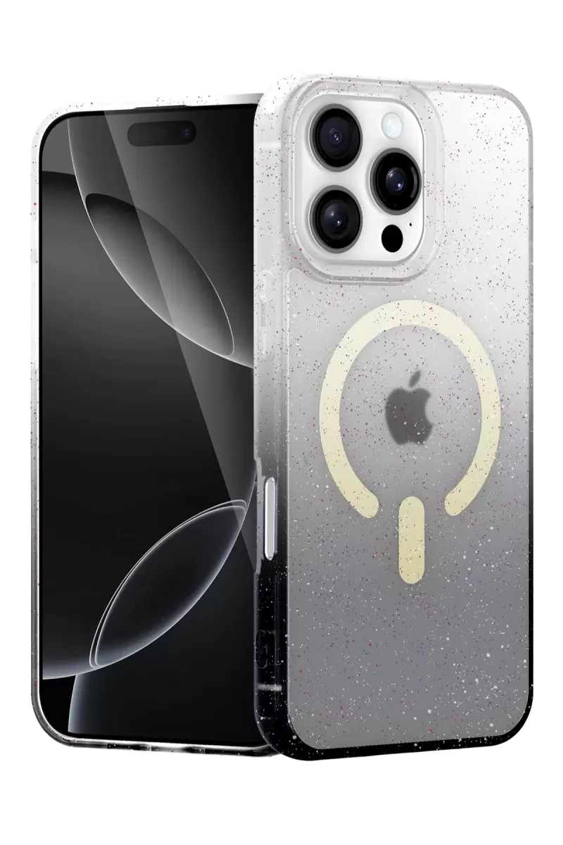 Newface Apple iPhone 16 Pro Max Pummel Shiny Magsafe Kapak - Siyah
